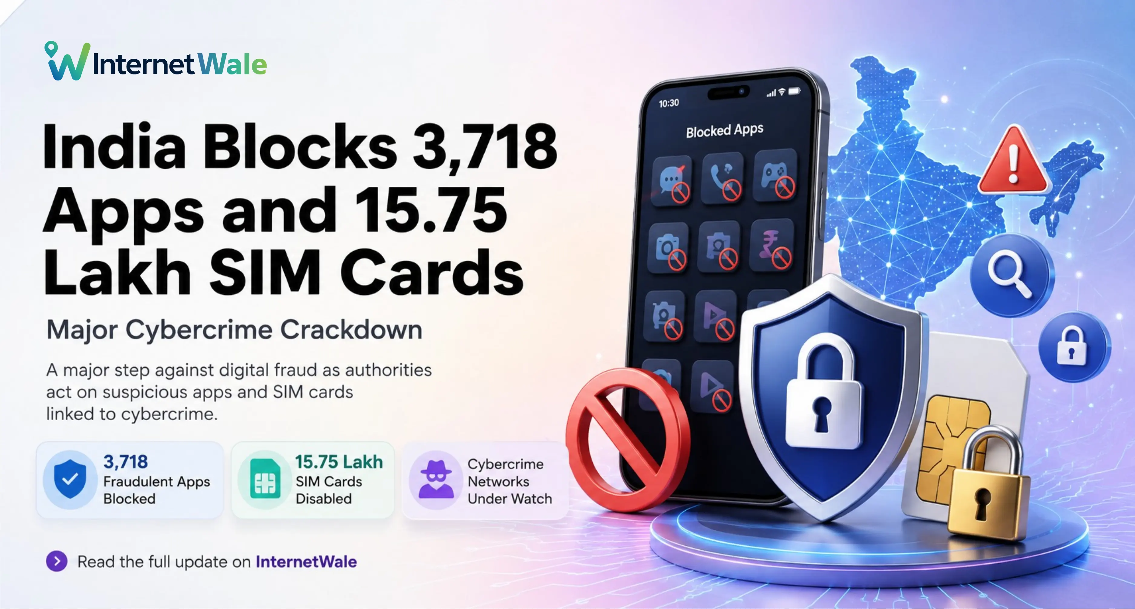 India Blocks 3,718 Apps and 15.75 Lakh SIM Cards in Major Cybercrime Crackdown